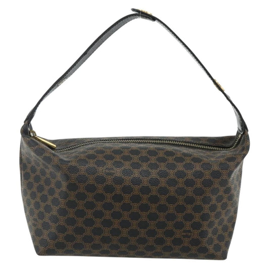 Celine Vintage Macadam Shoulder Bag Macadam Canva  Vinyl, Black, Canvas, Handbag