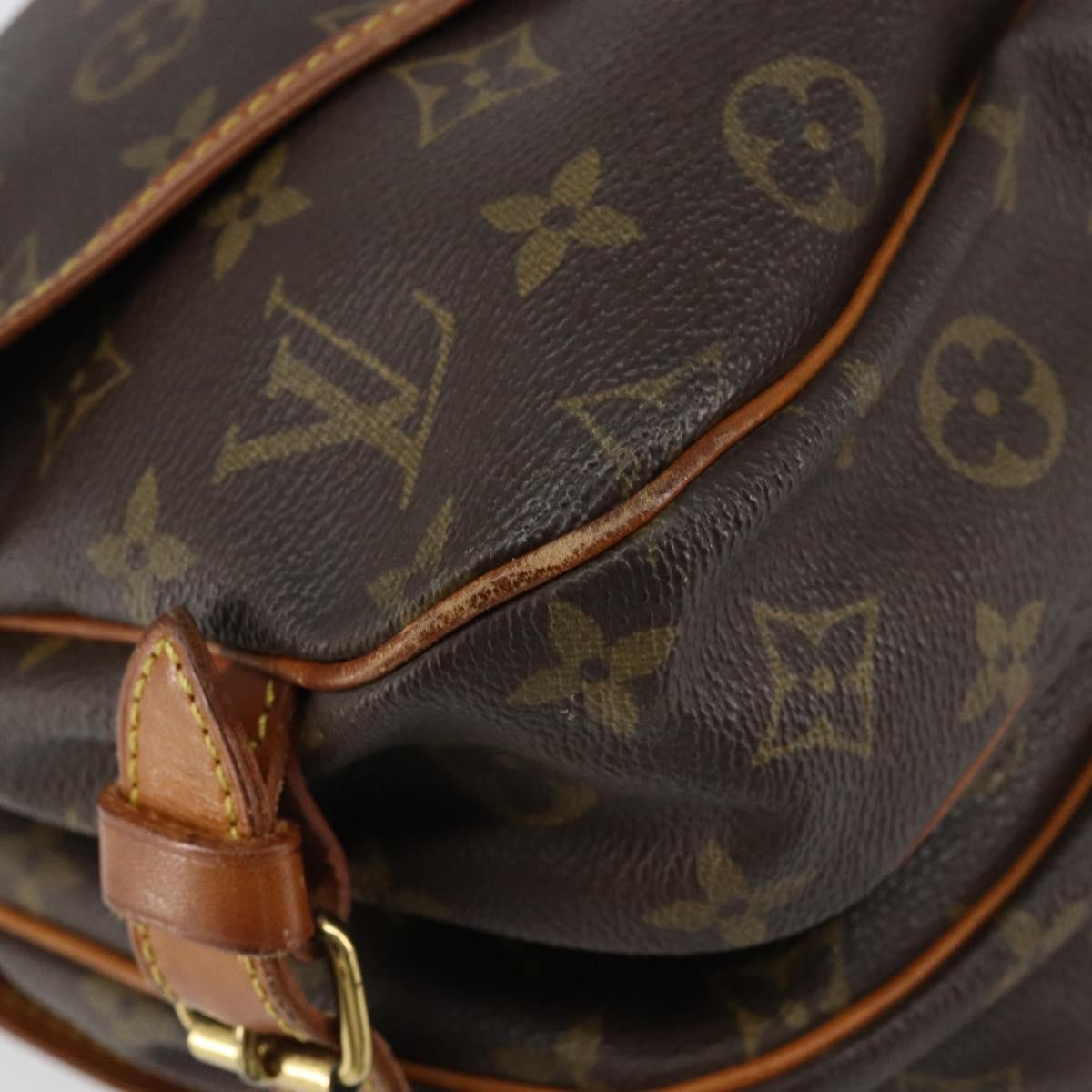 Louis Vuitton Saumur Handbag Monogram Canvas, BROWN, CANVAS, Shoulder bag