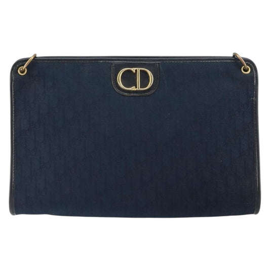 Christian Dior Vintage CD trotter Shoulder bag Canvas, NAVY, CANVAS, Shoulder bag