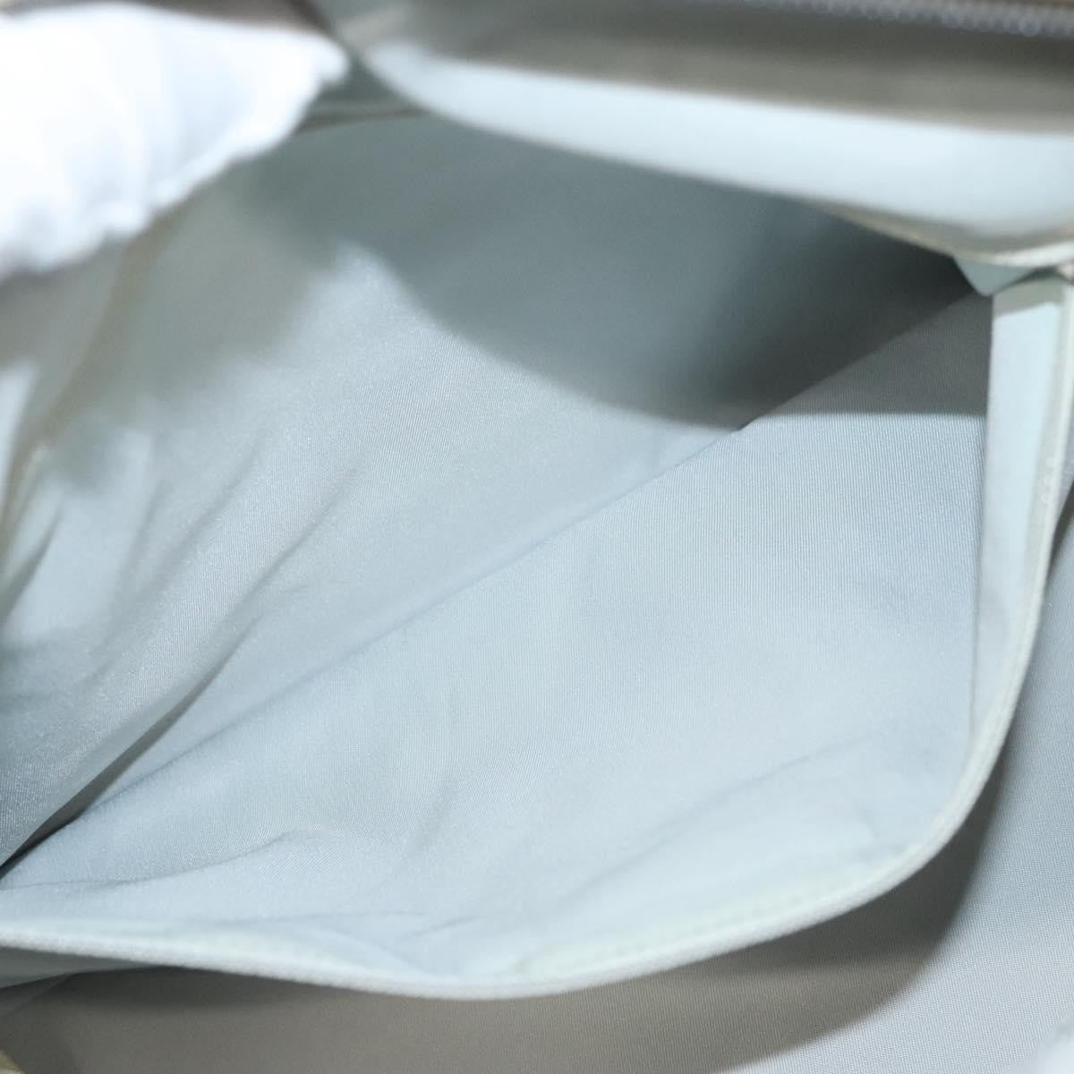 Chanel Biarritz Hobo Quilted Coated Canvas, SILVER, CANVAS, Shoulder bag