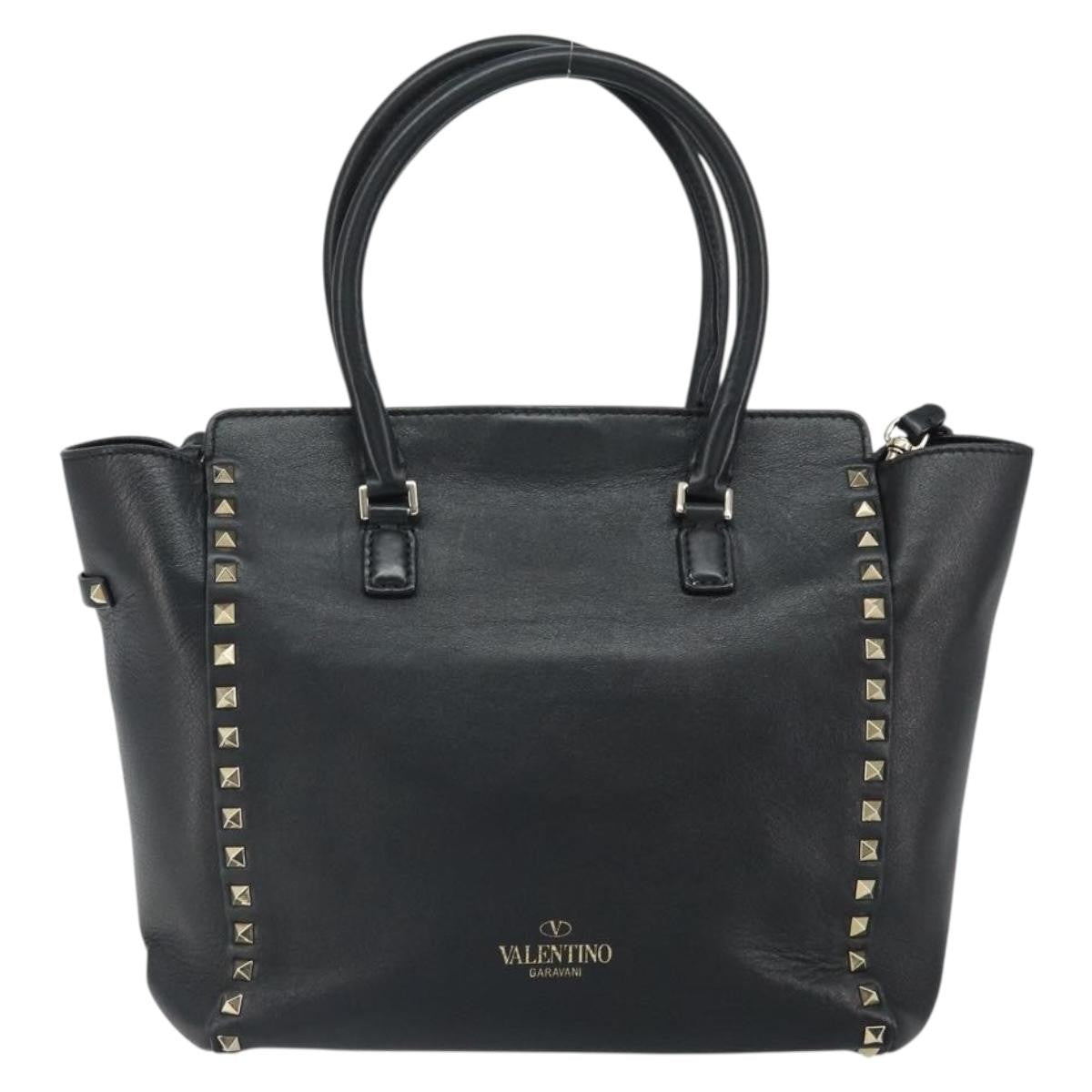 Valentino Garavani Rockstud Tote Soft Leather, BLACK, LEATHER, Tote bag