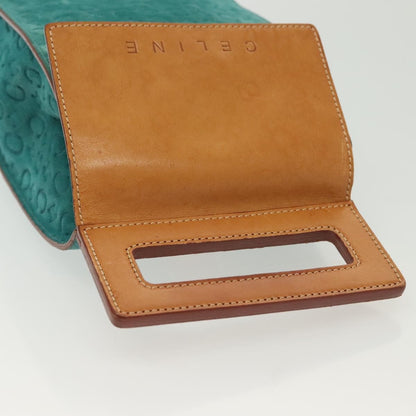 Celine Macadam Shoulder Bag Canvas, TURQUOISE, SUEDE, Shoulder bag