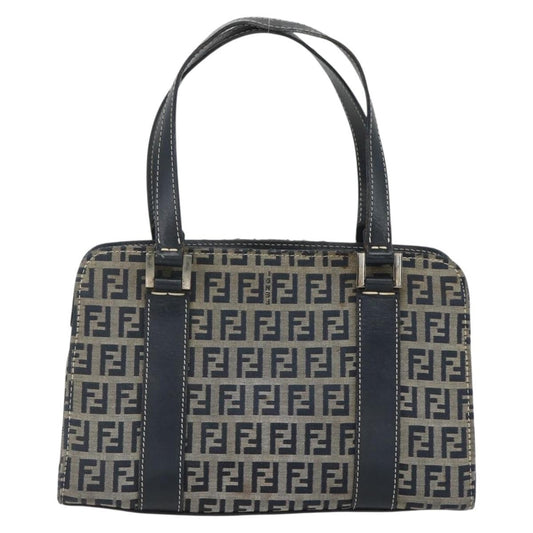 Fendi Vintage Satchel Zucchino Canvas, NAVY, CANVAS, Handbag
