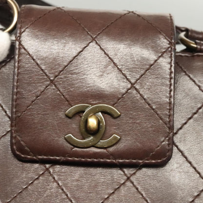 Chanel CC Flap Tote Quilted Calfskin, BROWN, LEATHER, Tote bag
