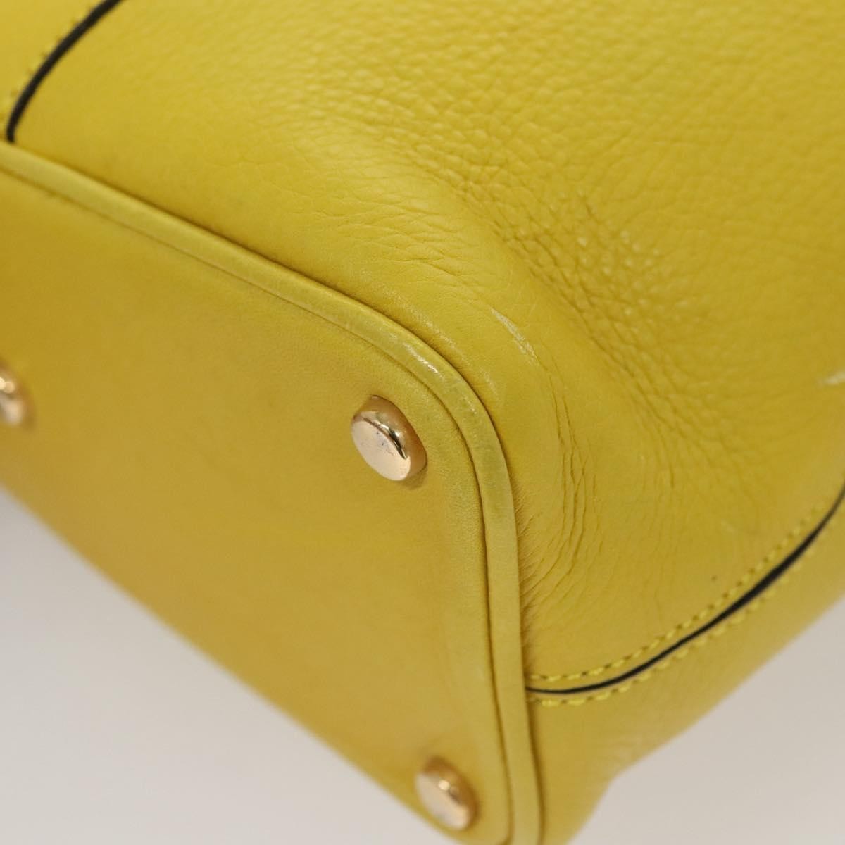 Celine Shoulder Bag Leather, YELLOW, LEATHER, Shoulder bag