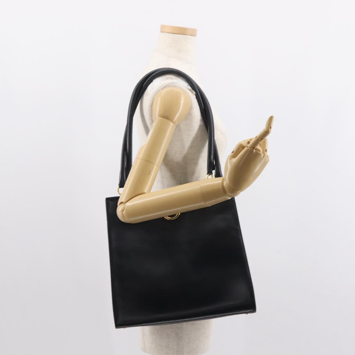 Salvatore Ferragamo Gancini Shoulder Bag Leather, NAVY, LEATHER, Shoulder bag