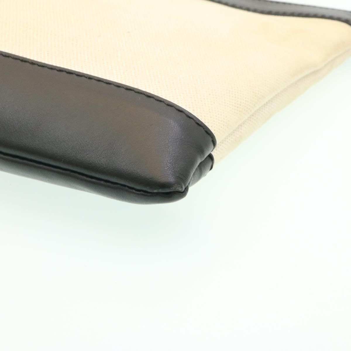 Balenciaga Navy Pochette Canvas and Leather, BEIGE, CANVAS, Clutche & pouche