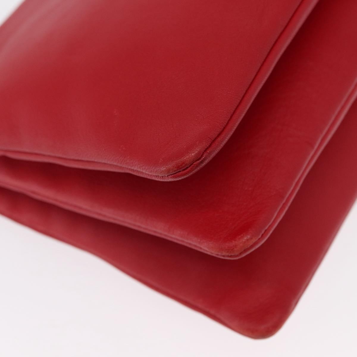 Celine Trio Crossbody Bag Leather, RED, LEATHER, Shoulder bag