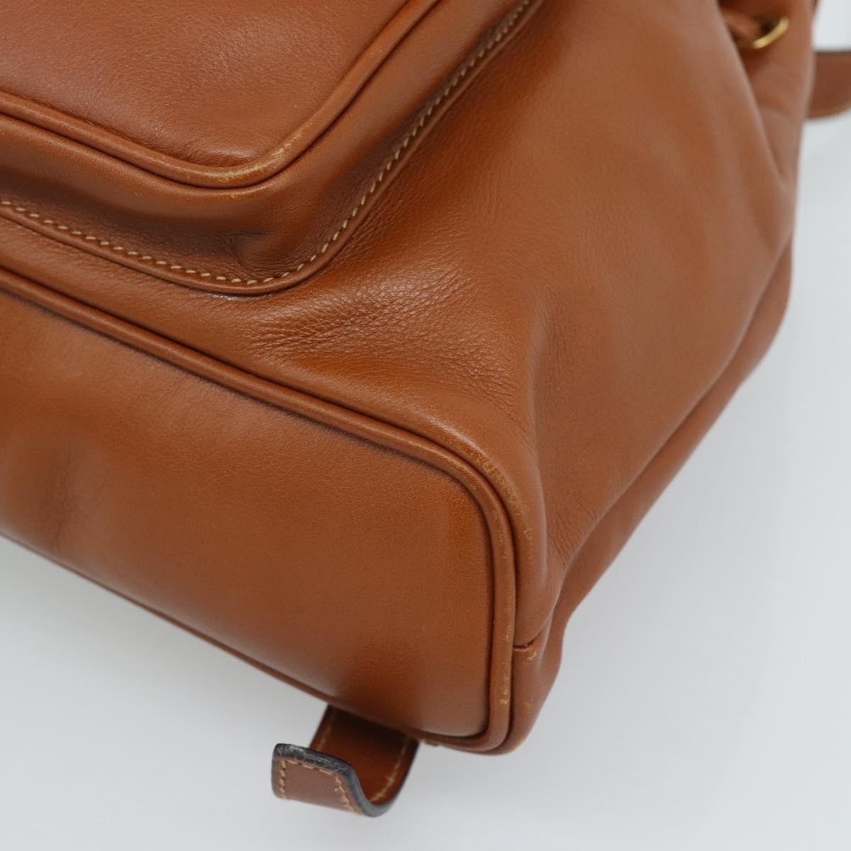 Gucci Vintage Bamboo Backpack Leather, Brown, Leather, Backpack