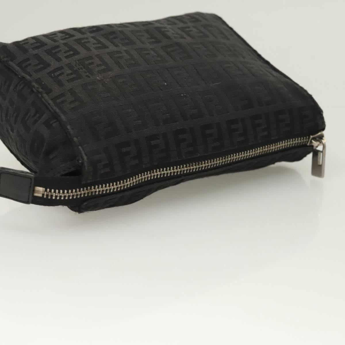 Fendi FF Logo Pouch Canvas, BLACK, CANVAS, Clutche & pouche