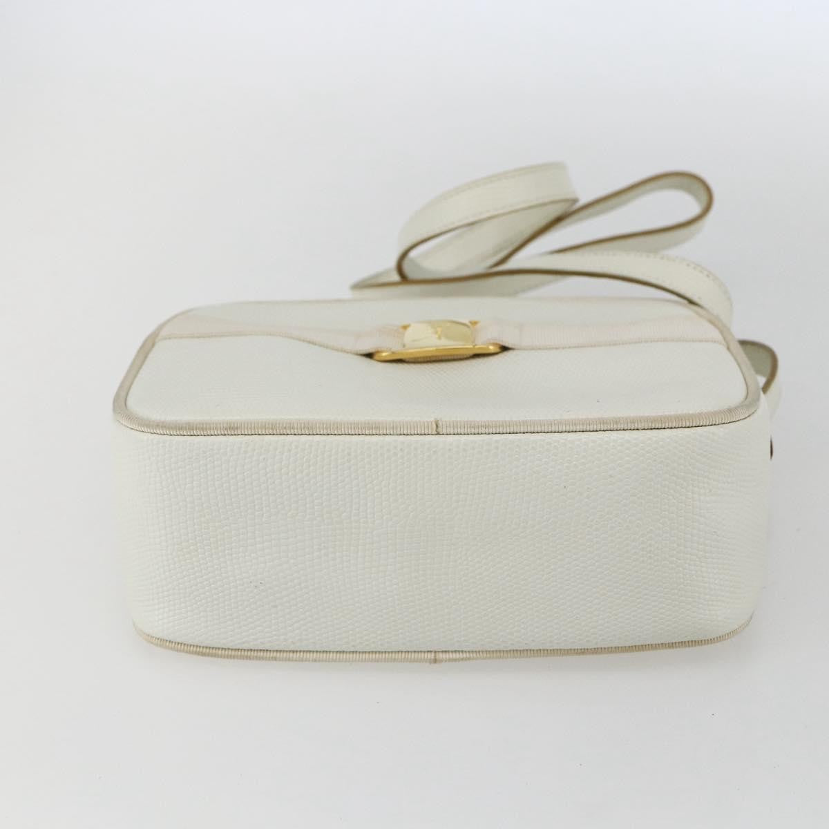 Salvatore Ferragamo Vala Shoulder Bag Leather, WHITE, LEATHER, Shoulder bag