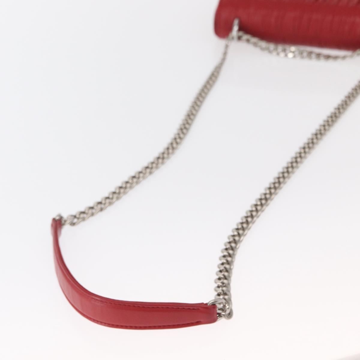 Prada Gaufre Chain Flap Shoulder Bag Nappa Leather, RED, LEATHER, Shoulder bag