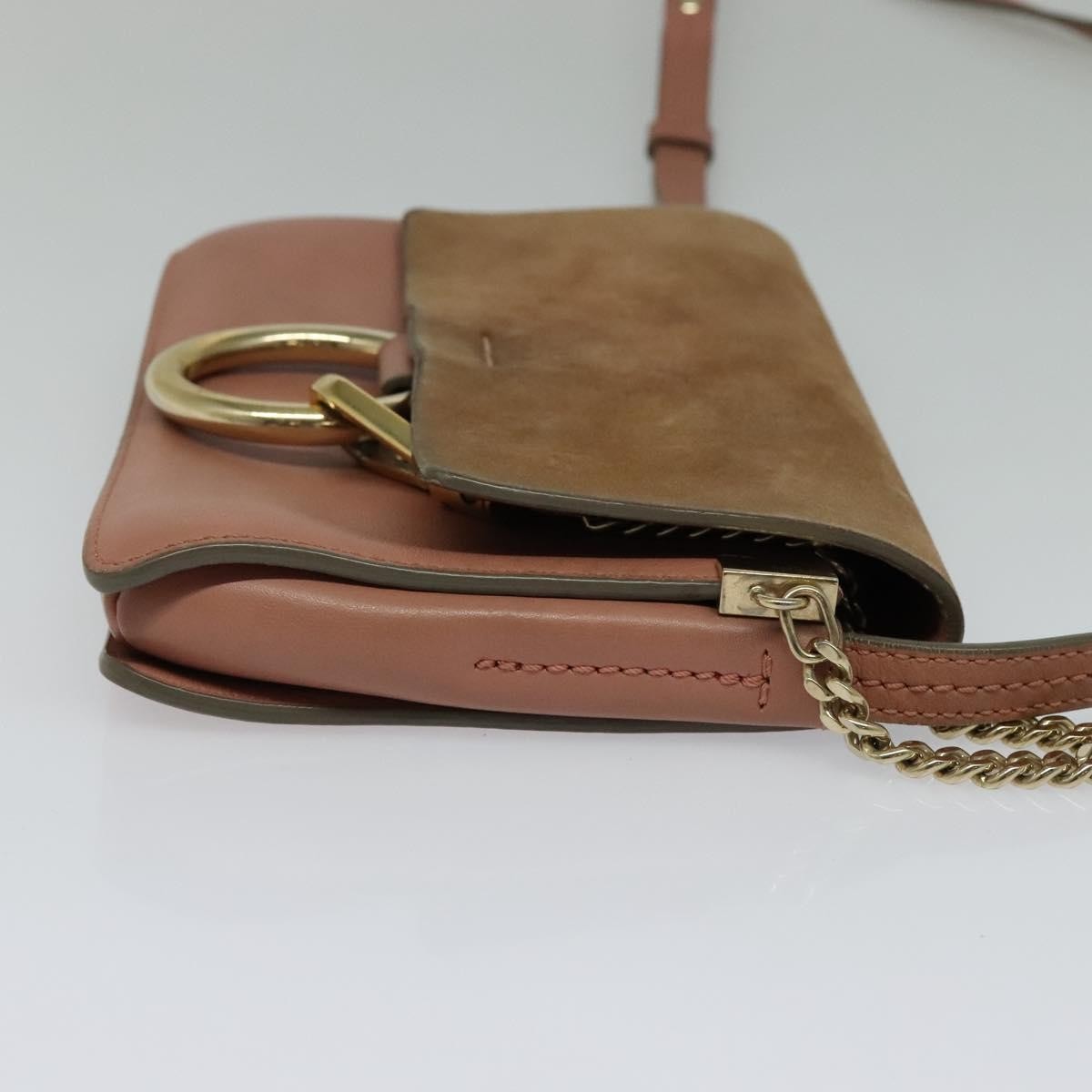 Chloe Faye Crossbody Leather and Suede, PINK, LEATHER, Shoulder bag