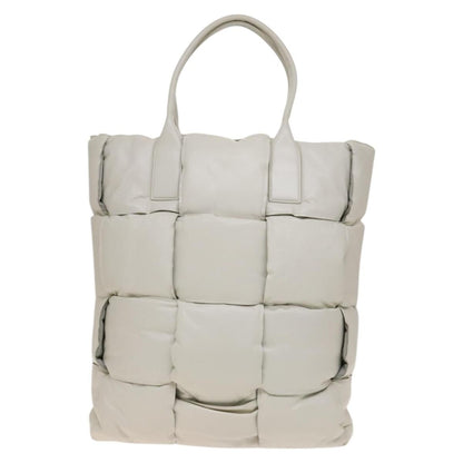 Bottega Veneta Squash Tote Padded Maxi Intrecciato Leather, WHITE, LEATHER, Tote bag