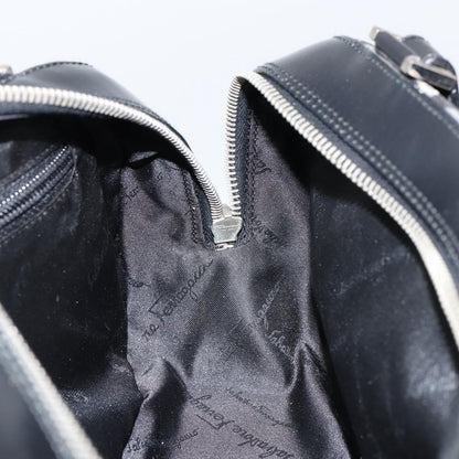 Salvatore Ferragamo Gancini handbag Leather, BLACK, LEATHER, Handbag