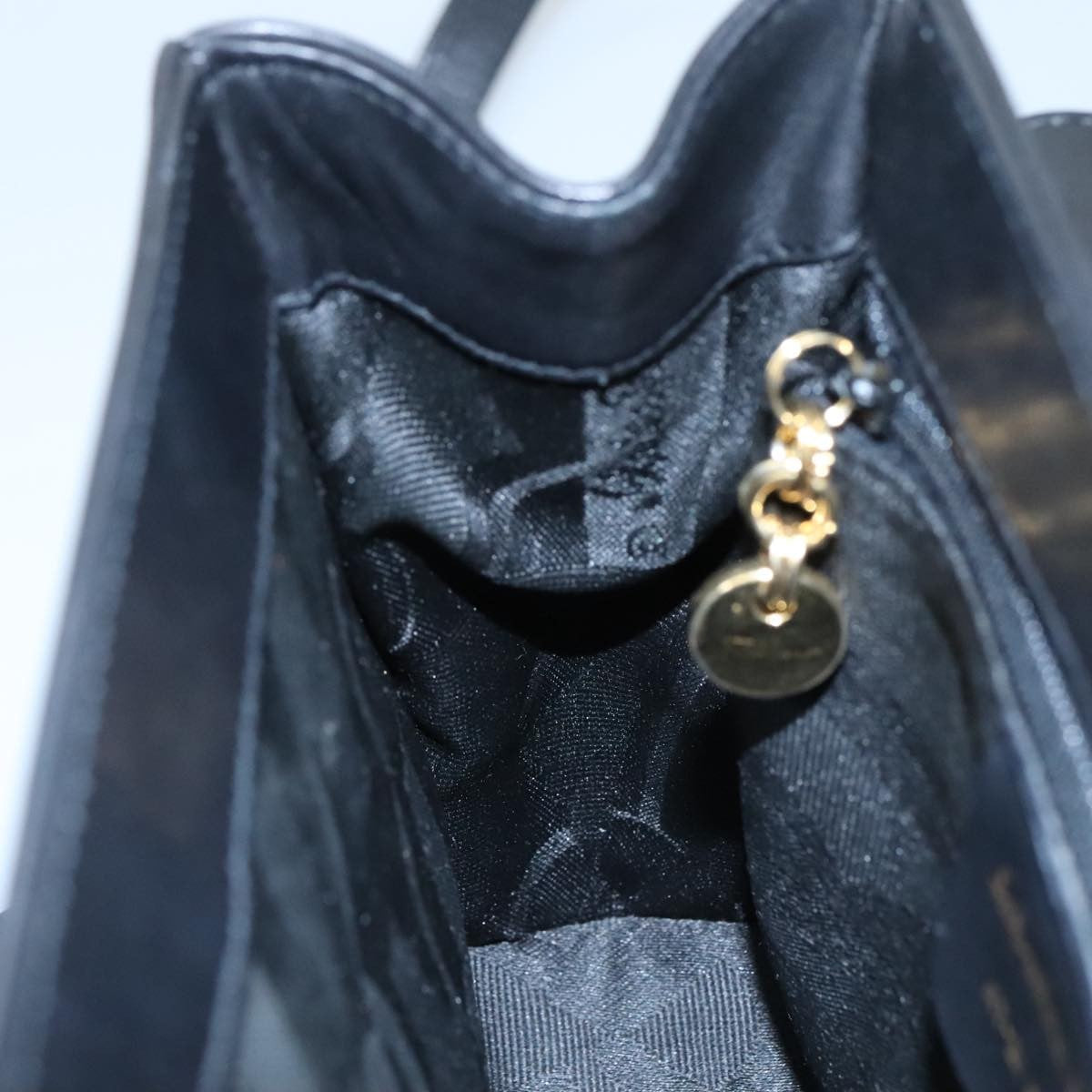 Salvatore Ferragamo Gancini handbag Leather, BLACK, LEATHER, Handbag