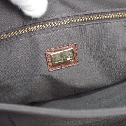 Fendi Vintage Flap Satchel Zucchino Canvas, BROWN, CANVAS, Handbag