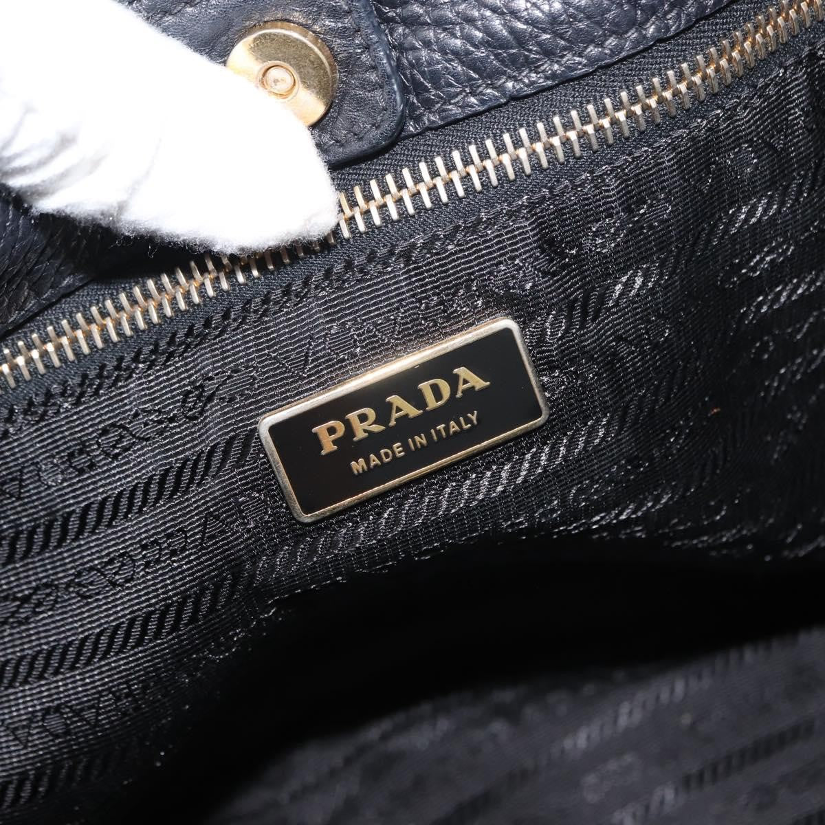 Prada Side Pocket Hobo Vitello Daino, BLACK, LEATHER, Shoulder bag