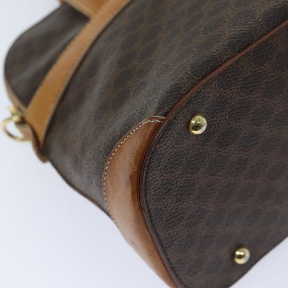 Celine Macadam Handbag Macadam with leather, BROWN, CANVAS, Handbag