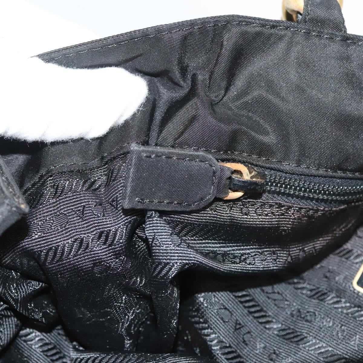 Prada Metal Handles Tote Tessuto, BLACK, NYLON, Handbag