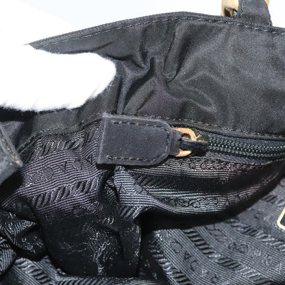 Prada Metal Handles Tote Tessuto, BLACK, NYLON, Handbag