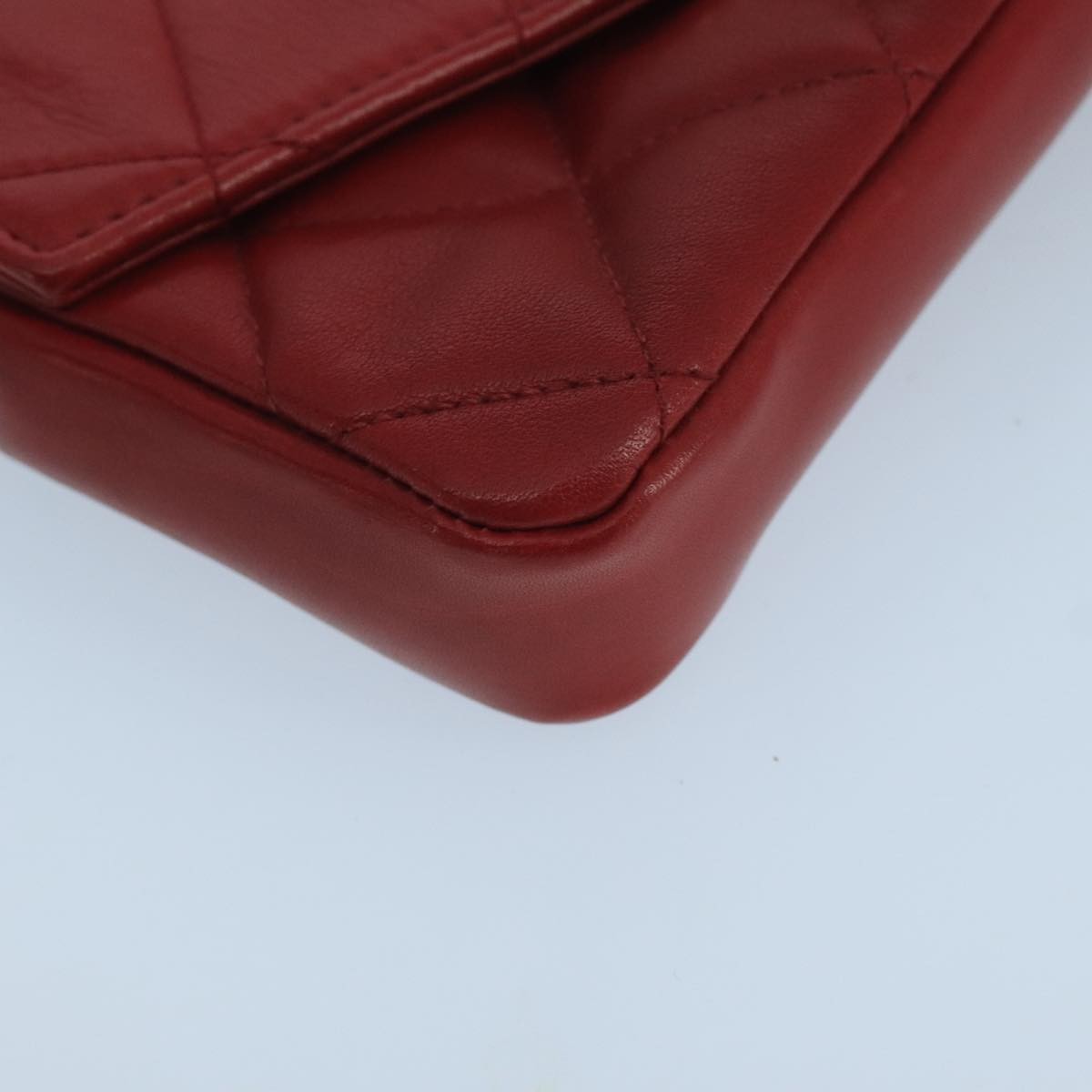 Chanel Chain Envelope Belt Bag Quilted Calfskin, RED, LEATHER, Clutche & pouche