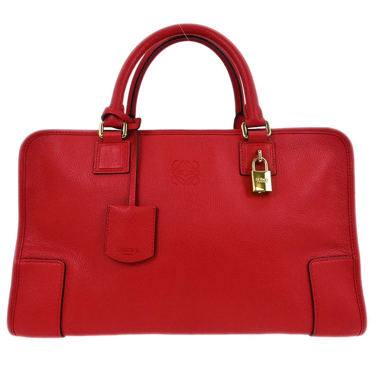 Loewe Amazona Bag Leather, RED, LEATHER, Handbag
