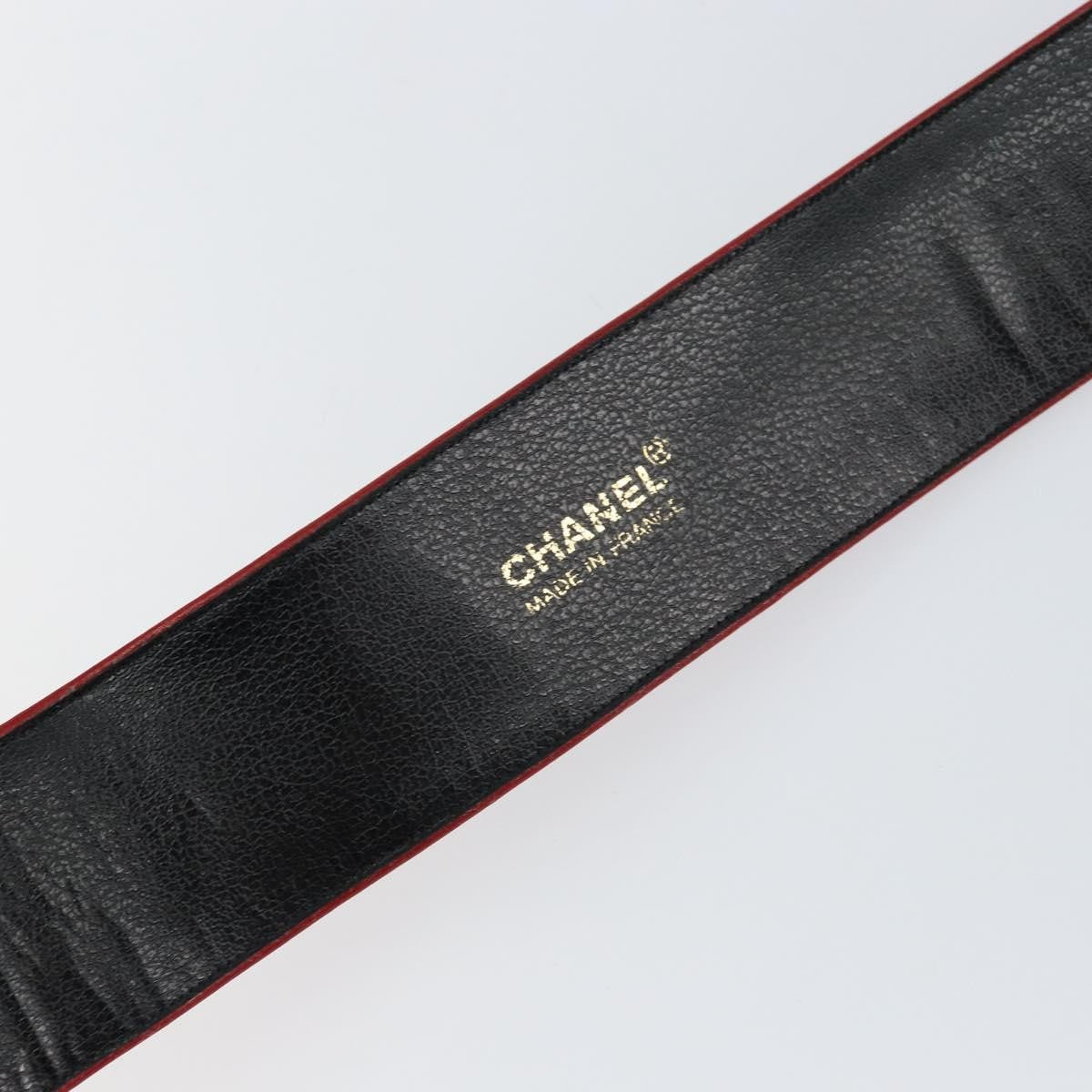 Chanel Square Buckle Belt Leather, RED, LEATHER, Belts