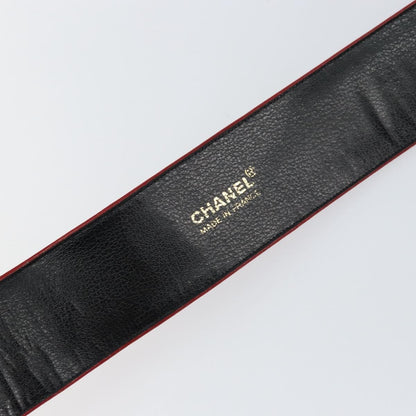Chanel Square Buckle Belt Leather, RED, LEATHER, Belts