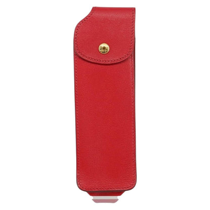 Hermes Glasses Case Leather, RED, LEATHER, Wallets