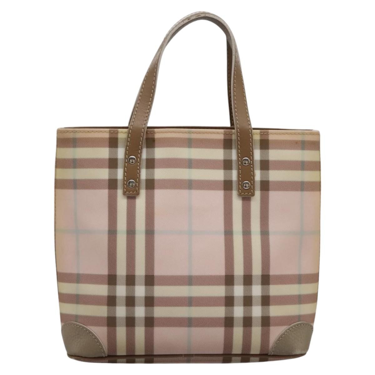 Burberry Nova Check Tote Canvas and Leather, PINK, CANVAS, Tote bag