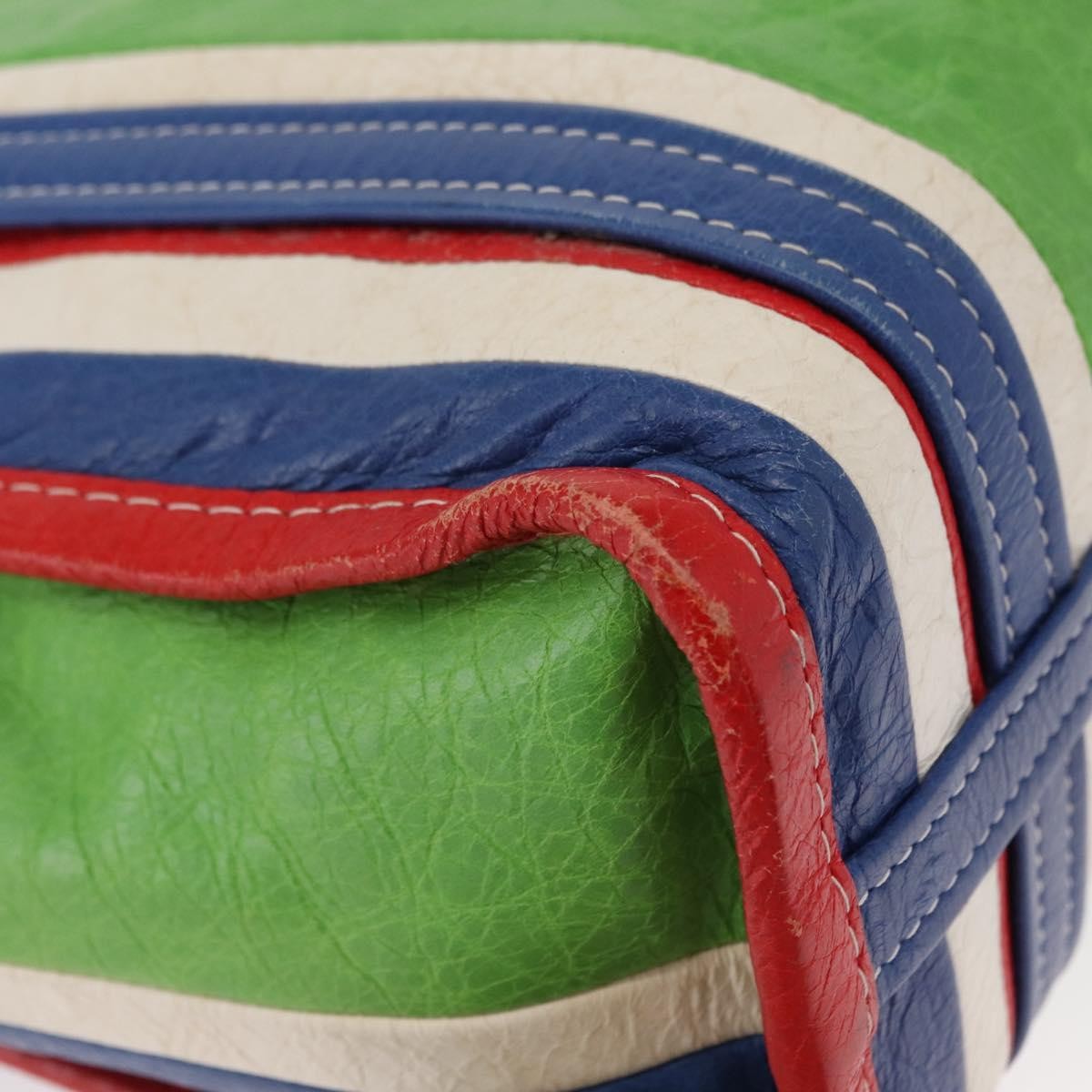 Balenciaga Bazar Convertible Tote Striped Leather, MULTICOLOUR, LEATHER, Tote bag