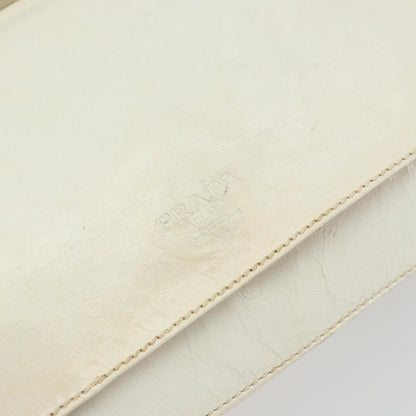 Prada Vintage Shoulder Bag Leather, WHITE, LEATHER, Shoulder bag