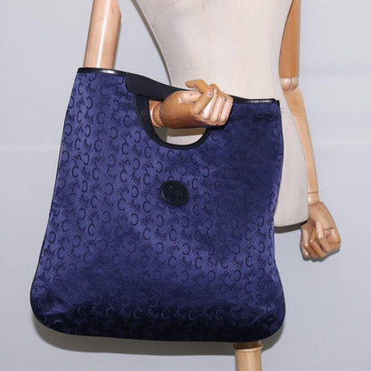 Celine C Sulky Handbag Canvas, NAVY, CANVAS, Handbag