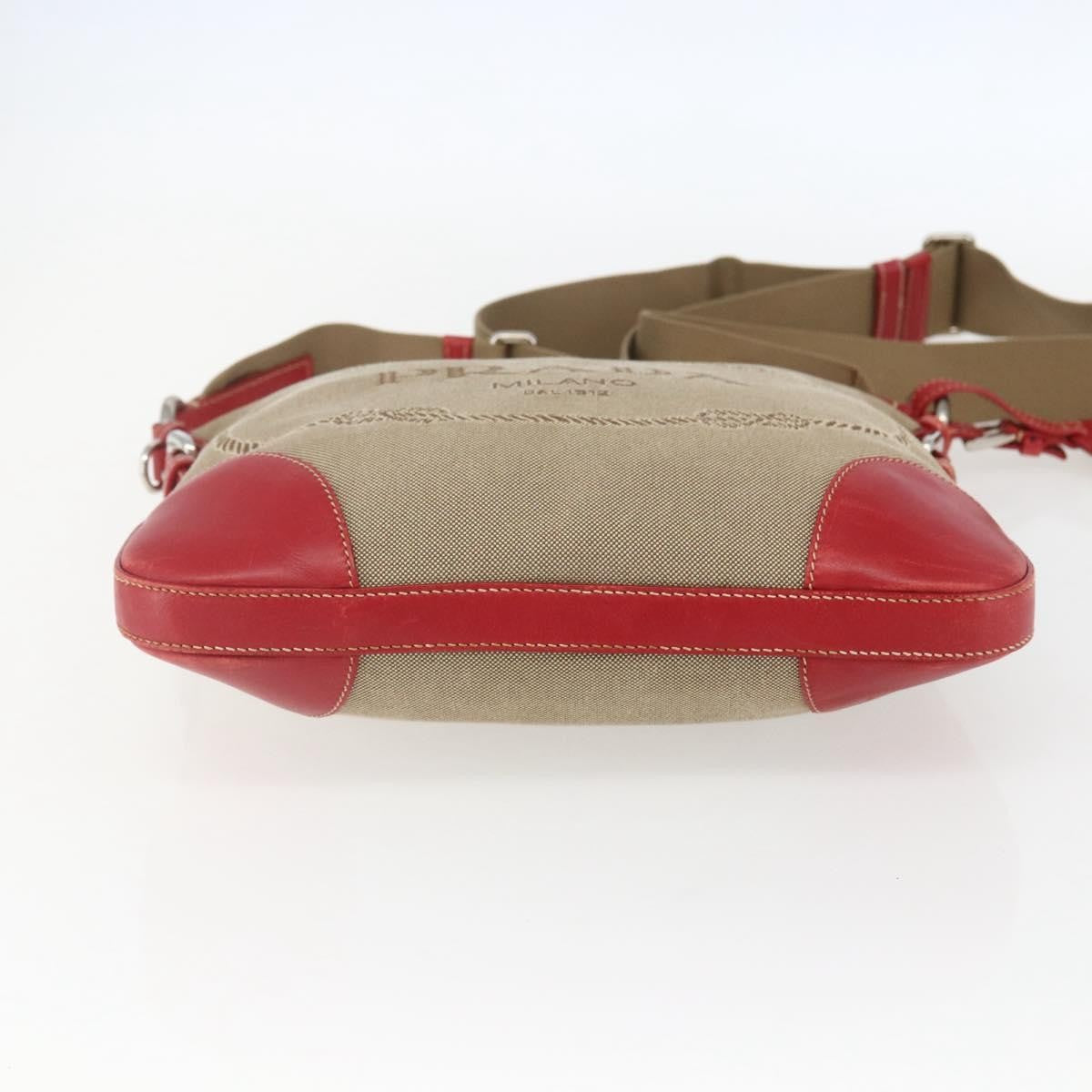 Prada Logo Zip Crossbody Bag Canvas, BEIGE, CANVAS, Shoulder bag