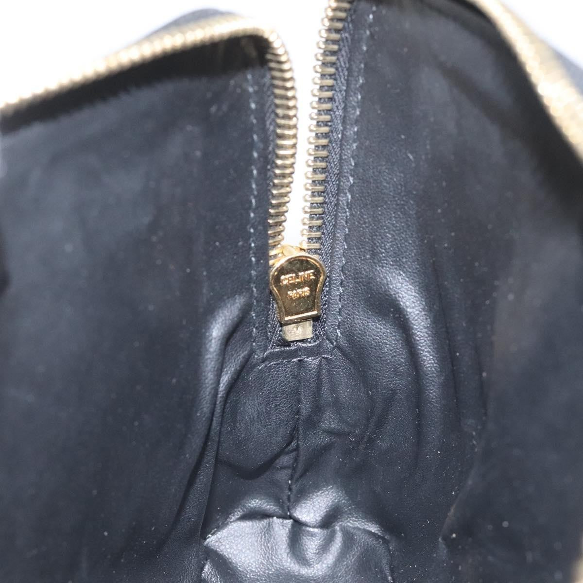 Celine Macadam Pochette Canvas and Leather, Black, Canvas, Clutch