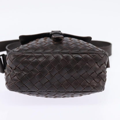 Bottega Veneta Front Pocket Messenger Bag Intrecciato Nappa, BROWN, LEATHER, Crossbody bag