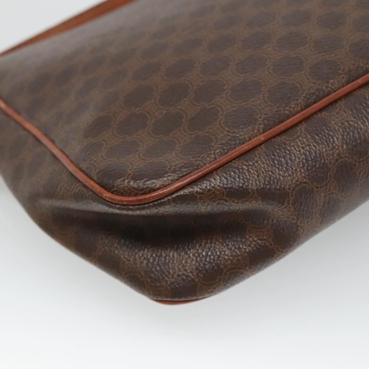 Celine Vintage Macadam Shoulder Bag Canvas and Leather, BROWN, CANVAS, Shoulder bag