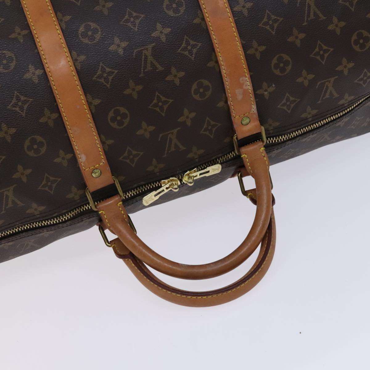 Louis Vuitton Keepall Bandouliere Bag Monogram Canvas, BROWN, CANVAS, Travel bag