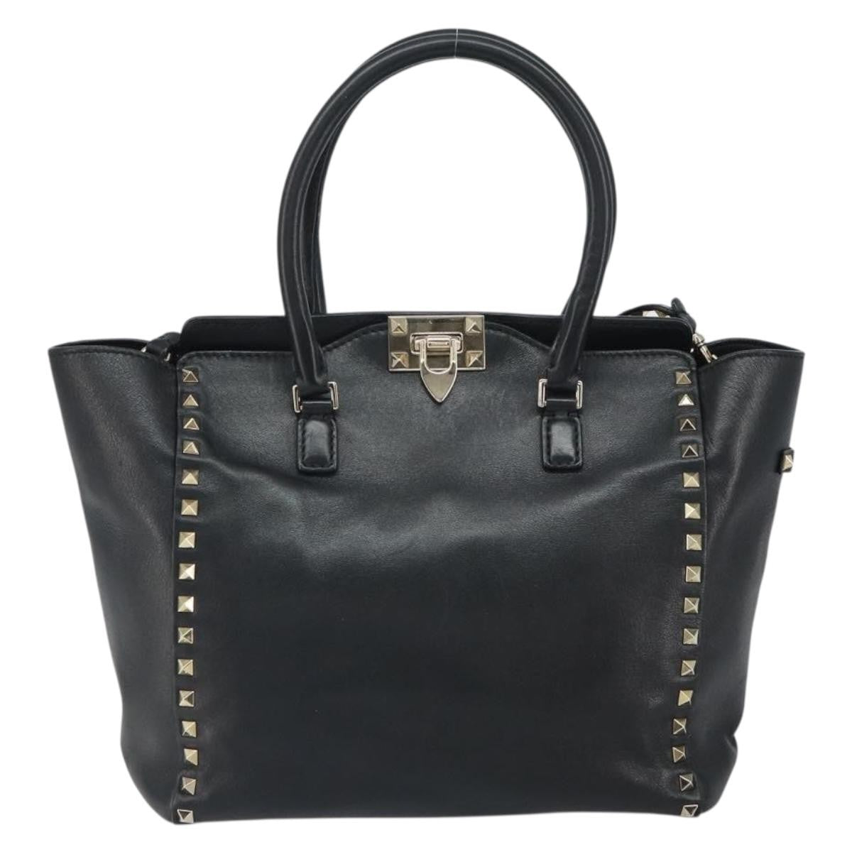 Valentino Garavani Rockstud Tote Soft Leather, BLACK, LEATHER, Tote bag