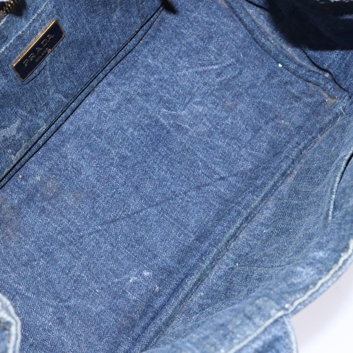 Prada Canapa Convertible Tote Denim, BLUE, DENIM_JEANS, Tote bag