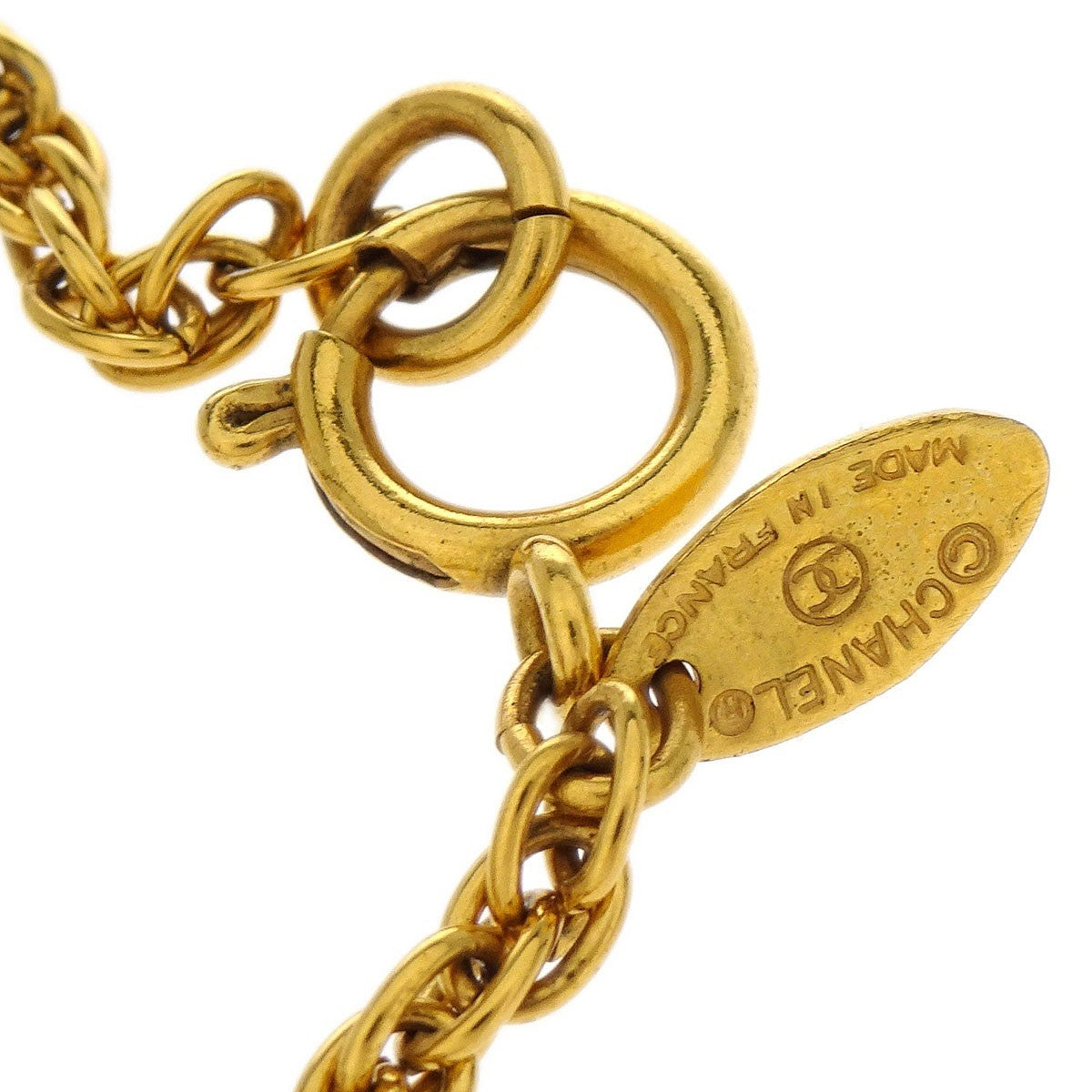 Chanel Vintage CC Pendant Necklace Metal, GOLD, METAL, Necklace
