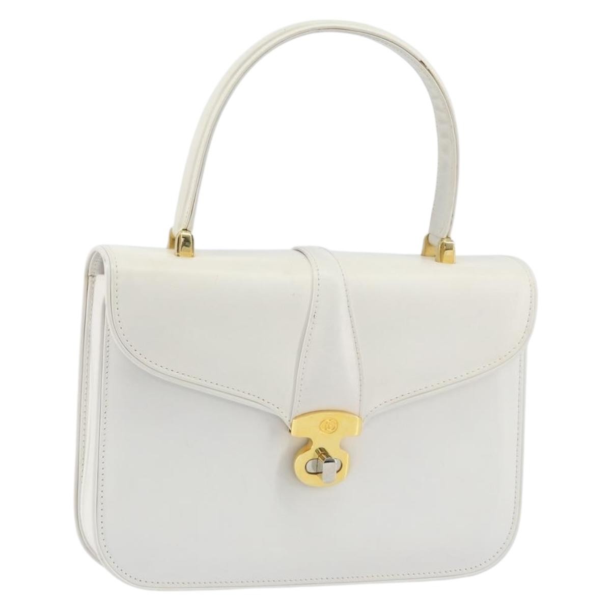 Gucci Vintage Handbag Leather, WHITE, LEATHER, Handbag