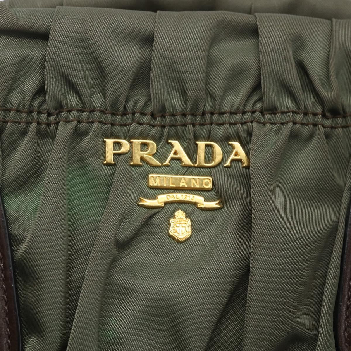 Prada Gaufre Convertible Satchel Tessuto, KHAKI, NYLON, Handbag