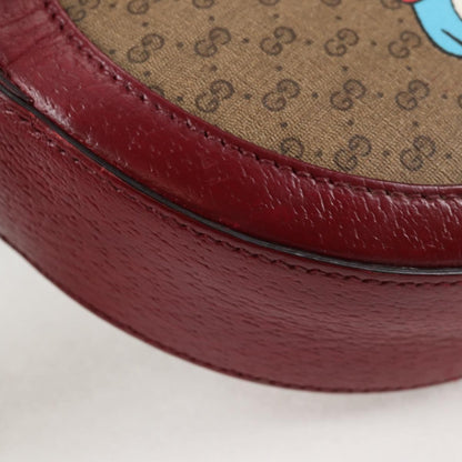 Gucci Doraemon Round Shoulder Bag Printed Mini GG Coated Canvas, BEIGE, PVC, Shoulder bag