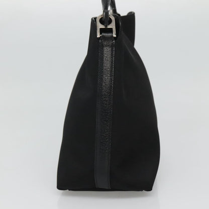 Salvatore Ferragamo Gancini handbag Canvas, BLACK, CANVAS, Handbag