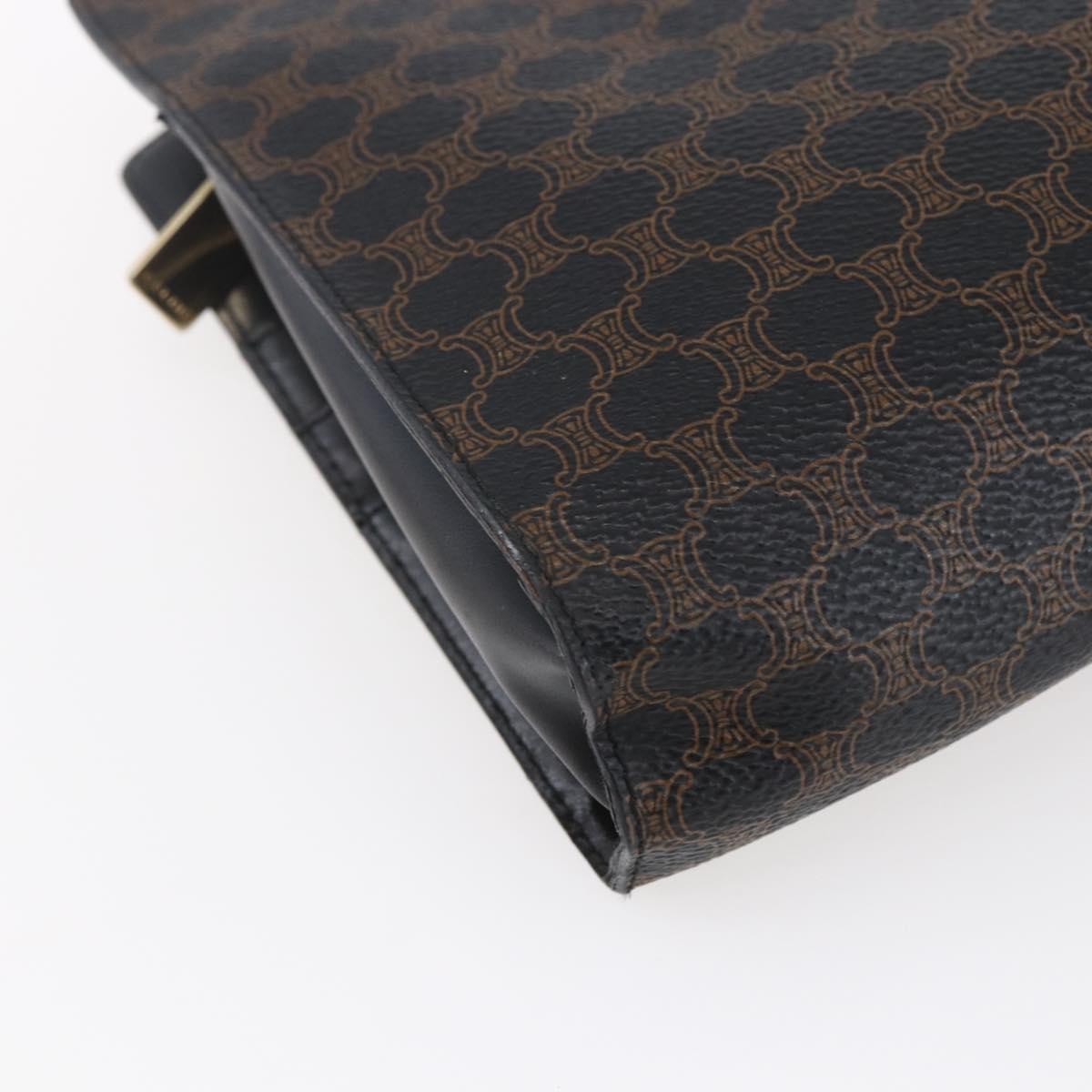 Celine Vintage Macadam Shoulder Bag Canvas, BLACK, CANVAS, Shoulder bag