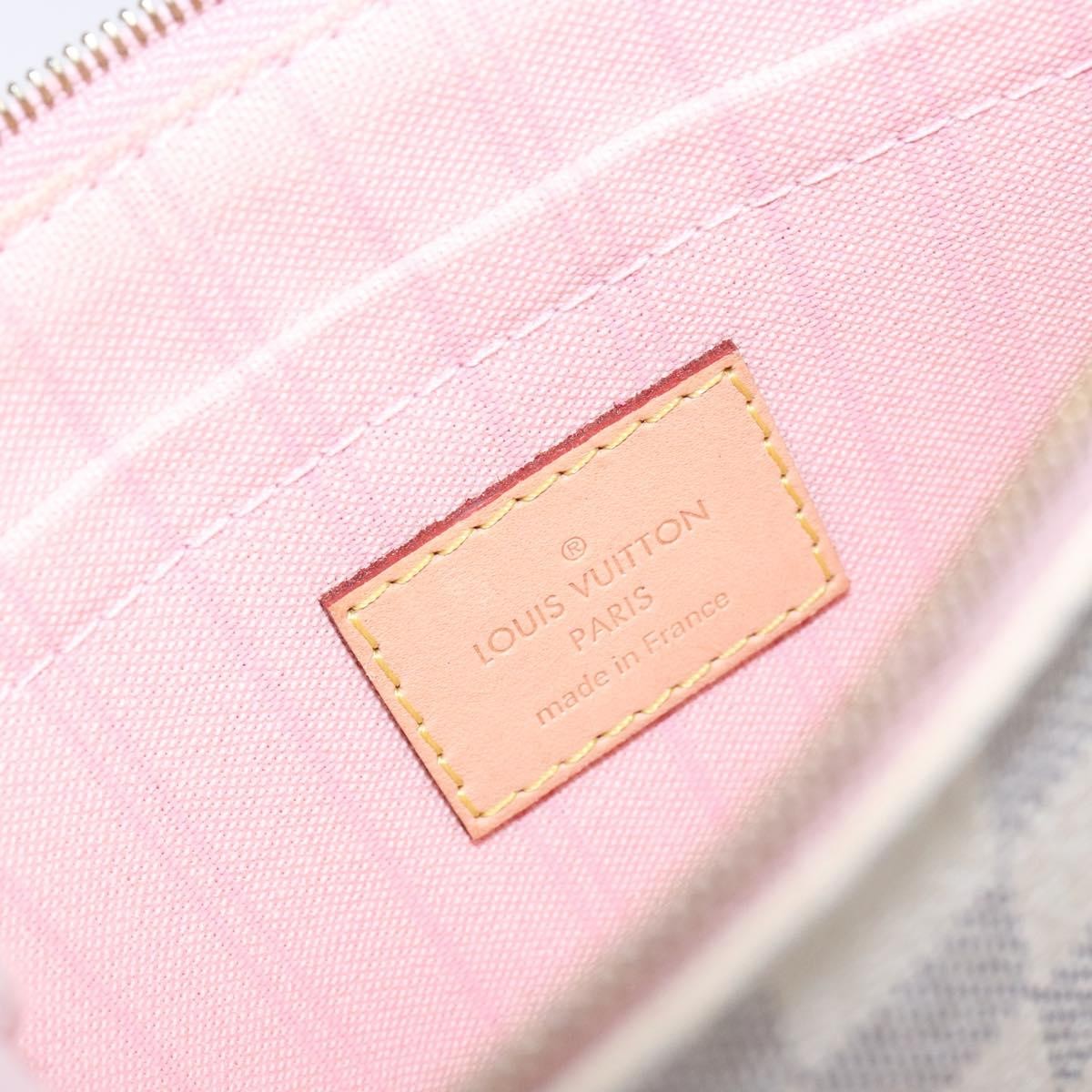 Louis Vuitton Neverfull Pochette Damier, WHITE, CANVAS, Clutche & pouche