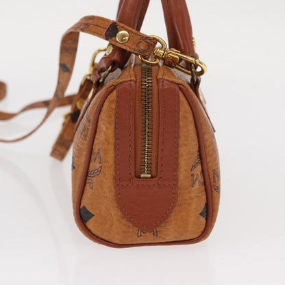 MCM Visetos Handbag Canvas and Leather, Brown, Canvas, Handbag