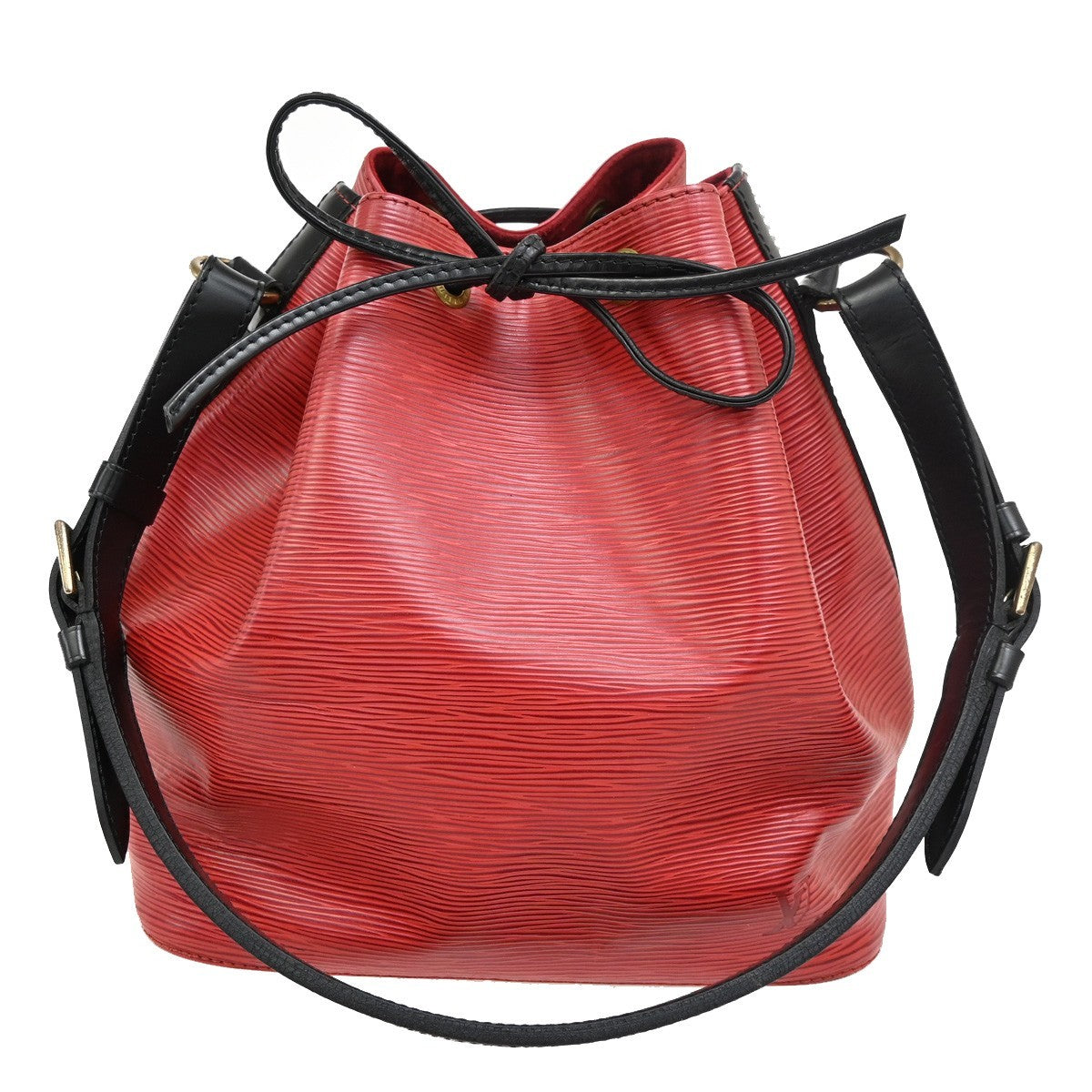 Louis Vuitton Bicolor Petit Noe Handbag Epi Leather, RED, LEATHER, Shoulder bag